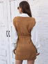 'Saira' V-Neck Sleeveless Sweater Dress - Celes Fashion